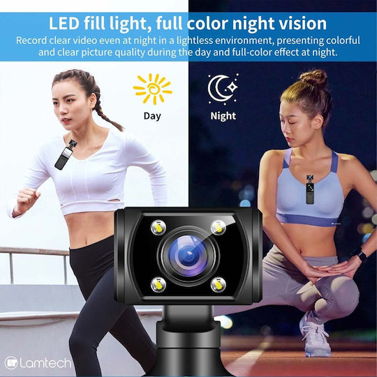 Lamtech LAM980305 Action Camera 4K Ultra HD with Screen 1.31" and Wi-Fi Black