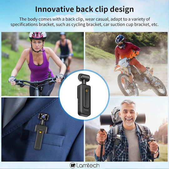 Lamtech LAM980305 Action Camera 4K Ultra HD with Screen 1.31" and Wi-Fi Black
