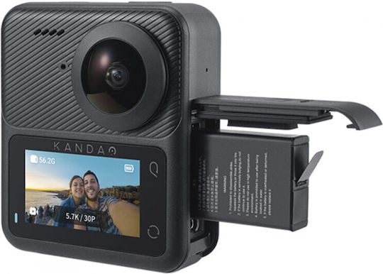 Kandao QooCam 3 Travel Kit 64GB Action Camera 5K Λήψης 360° Υποβρύχια με Οθόνη Αφής 1.9" και Wi-Fi Μαύρη