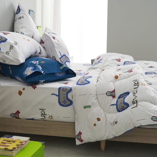 Charalambidis Textiles Σετ Παιδικές Μαξιλαροθήκες 52x72εκ. Λευκό