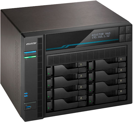 Asustor Lockerstor 8 (AS6508T) NAS Tower με 8 θέσεις για HDD/M.2/SSD και 2 θύρες Ethernet
