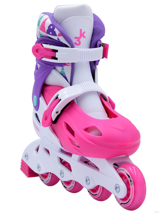 3K Medical Line S.A. Inline Αυξομειούμενα Rollers Φούξια Παιδικά
