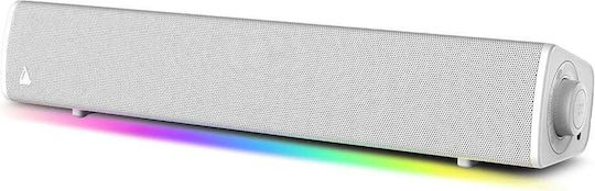 Creative Sound Blaster GS3 Ασύρματα Ηχεία Υπολογιστή 2.0 με RGB Φωτισμό και Bluetooth Ισχύος 24W σε Λευκό Χρώμα