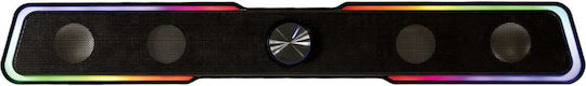 Onlan BS-120 Computerlautsprecher 2.0 mit RGB-Beleuchtung in Schwarz Farbe