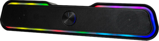 RED5 ZETA Computerlautsprecher mit RGB-Beleuchtung und Bluetooth Leistung 10W in Schwarz Farbe