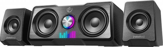 Rebeltec Rock Difuzoare de Calculator 2.1 cu Iluminare RGB și Putere 10W în Negru Culoare