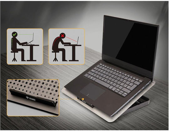 Yenkee YSN 150 Cooling Pad for Laptop up to 15.6" with 1 Fan Gray