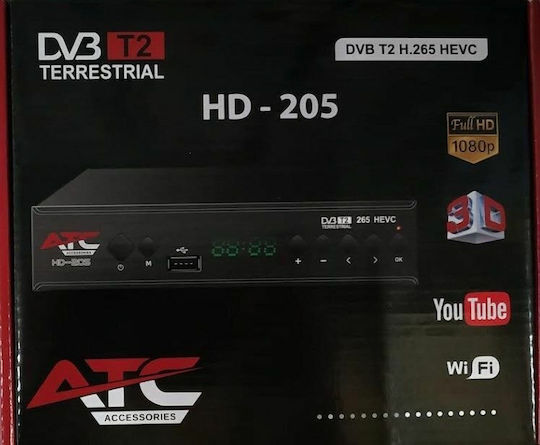ATC HD-205 03.007.0037 Ψηφιακός Δέκτης Mpeg-4 Full HD (1080p) Σύνδεση USB