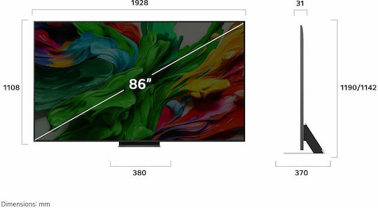 LG Smart Televizor 86" 4K UHD Mini LED evo AI QNED86 HDR (2025)