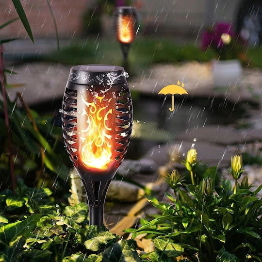 Lampa Lampă Solară Torță 2W 120lm Alb Cald cu Senzor de Mișcare și Fotocelulă IP65
