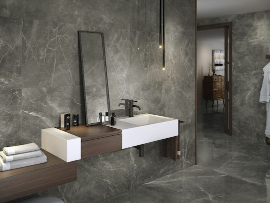 Πλακάκι Bayona Grey Pulido 60χ120 Γυαλιστερό Μαρμαριζέ