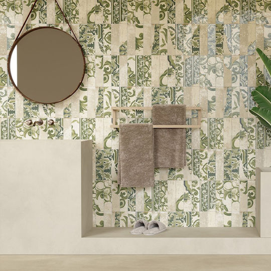 Tile Fregio Verde Maiolica 6x24 Cm Marca Corona