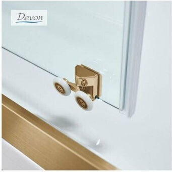 Devon Noxx Slider Cabină Duș Gold Brushed Sticlă Curată 160-162/165