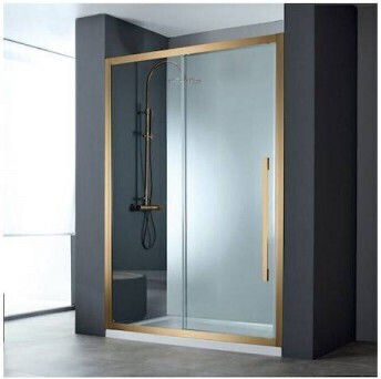 Devon Noxx Slider Cabină Duș Gold Brushed Sticlă Curată 160-162/165