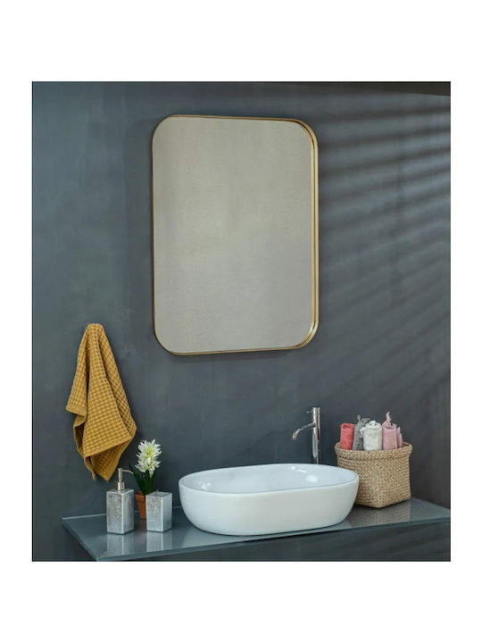 Кремаст Огледало Iron Curved Angle 60x80 Правоъгълно Матирано Браширано Inox