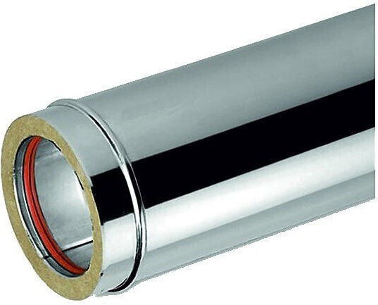 Silicone Gasket 200°C Double Wall Stainless Steel Chimney Pipe Diameter 100-150 Airduct Hellas