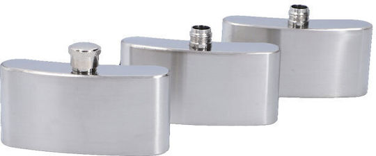 Hip Flask Φλασκί Ποτού Chrome Mat Triple 3x90ml 270ml