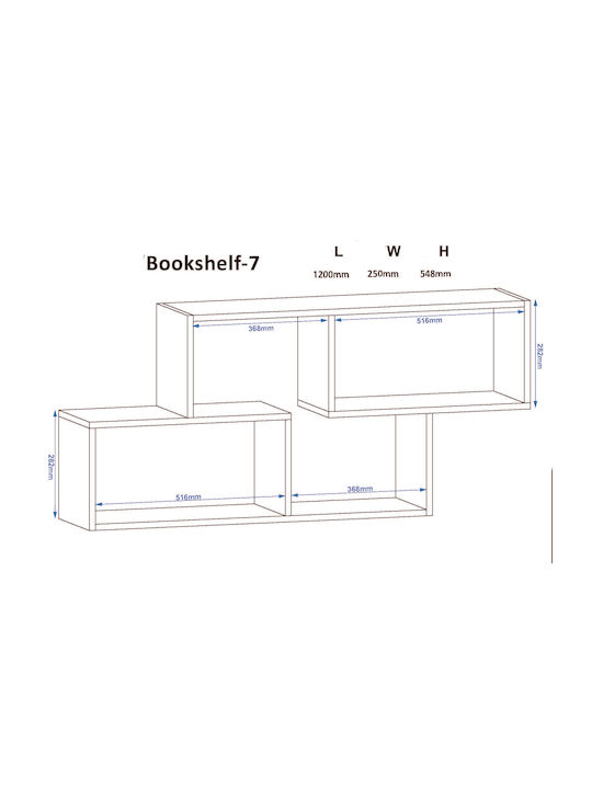 Polka-7 Wall Shelf Ash 120x25x54.80
