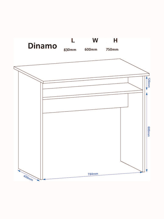 Γραφείο Ξύλινο Dynamo Ρουστίκ 83x60x75