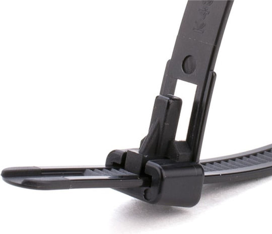 Bormann Δεματικά Καλωδίων Πλαστικά 200mmx7.5mm σε Μαύρο χρώμα (50τμχ)