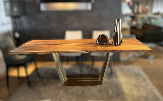 Τραπέζι Dasar 220x100x75cm Μασίφ Κορμός Casa Vogue