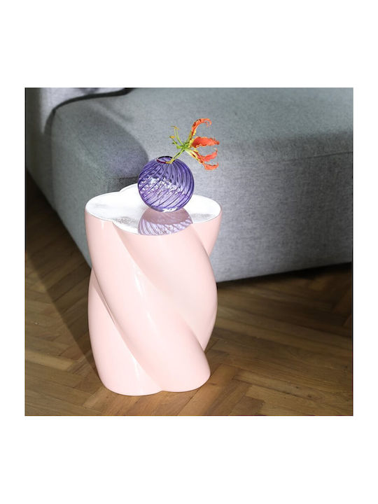 Βοηθητικό Pillar Τραπεζάκι &klevering Marshmallow Pink Glass Fiber 40 X Ø 30 Cm