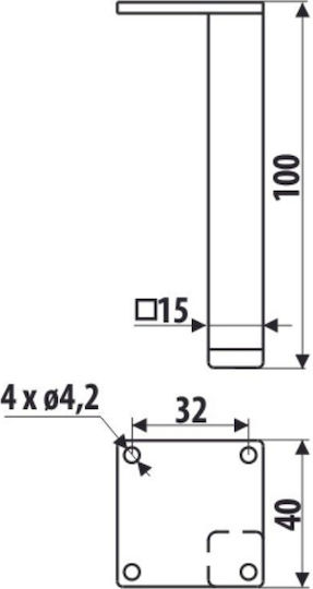 Πόδι Επίπλου 204 Χαλύβδινο Χρυσό Ματ 4x1,5x10εκ Roline