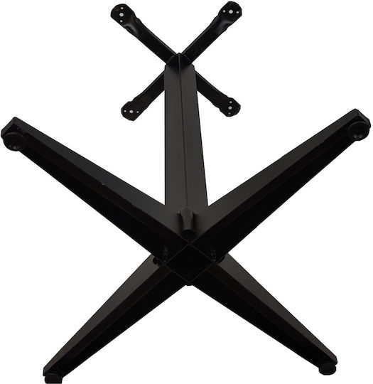 Bar-Tischfuß Metallisch Mittlere Höhe Schwarze Matt Einstellbar 62x62x89cm