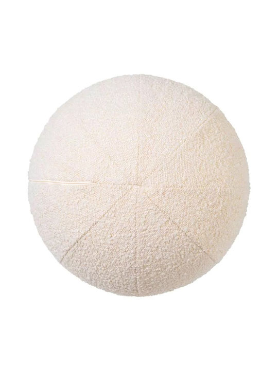 Decorative Cushion Palla L Bouclé Beige Fabric Ø 37 Cm Eichholtz