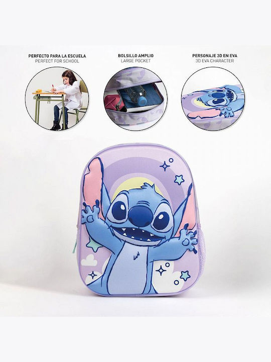 Cerda Stitch Schulranzen Rucksack Kindergarten Flieder