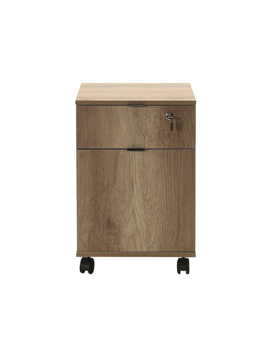 Büroaufbewahrungsschublade Professionelle Aschgraue Holzschatten Rkm-311-tt-1 Schublade mit Schloss Rollcontainer 41x41x61y