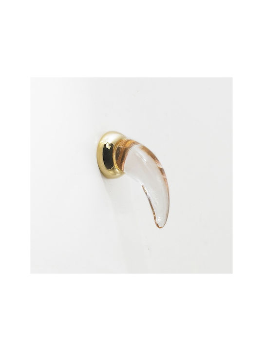 Italienischer Möbelknopf Steel-nova 7008-oro1 Murano Kristall Maße 20×20×35 Mm