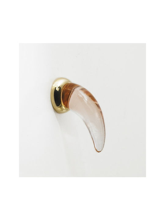 Italienischer Möbelknopf Steel-nova 7008-oro1 Murano Kristall Maße 20×20×35 Mm