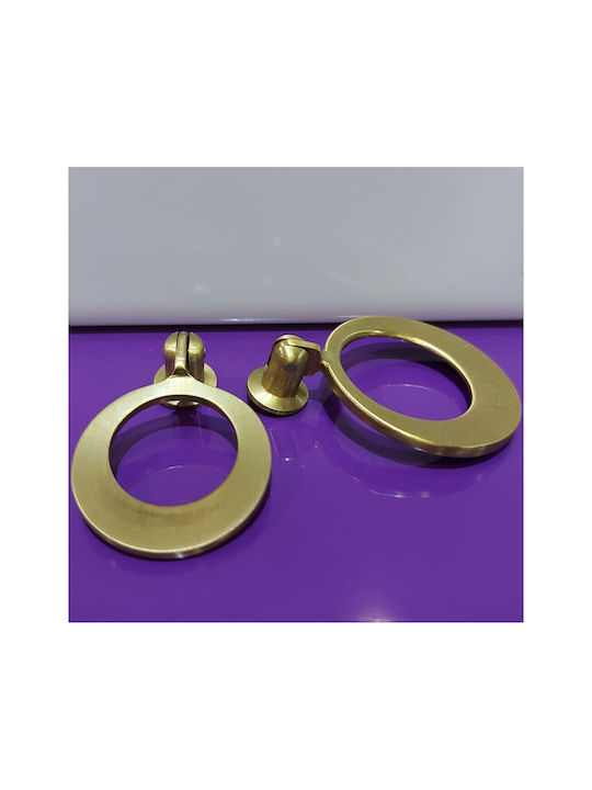 Handmade Brass Furniture Knob Omp Porro 10612-oro1 Gold Matte Diameter 45