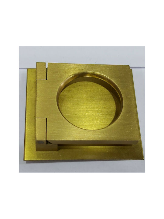Brass Italian Furniture Handle Omp Porro 10613-gold1 Overall Length 2.5cm Matte Gold