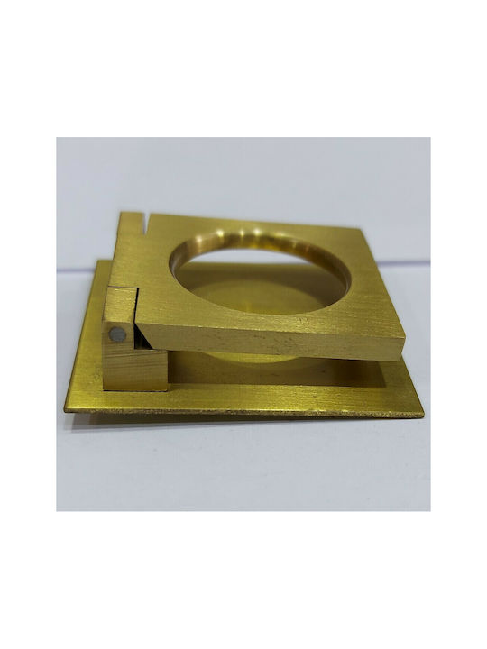 Brass Italian Furniture Handle Omp Porro 10613-gold1 Overall Length 2.5cm Matte Gold