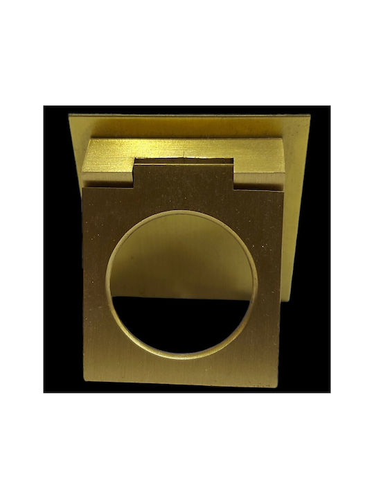 Brass Italian Furniture Handle Omp Porro 10613-gold1 Overall Length 2.5cm Matte Gold