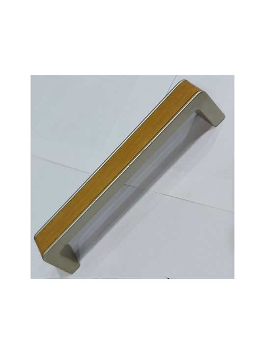 Ιταλική Λαβή Επίπλου Eureka 0983-128-noc Διάσταση 12,8cm Απομίμηση Ξύλου