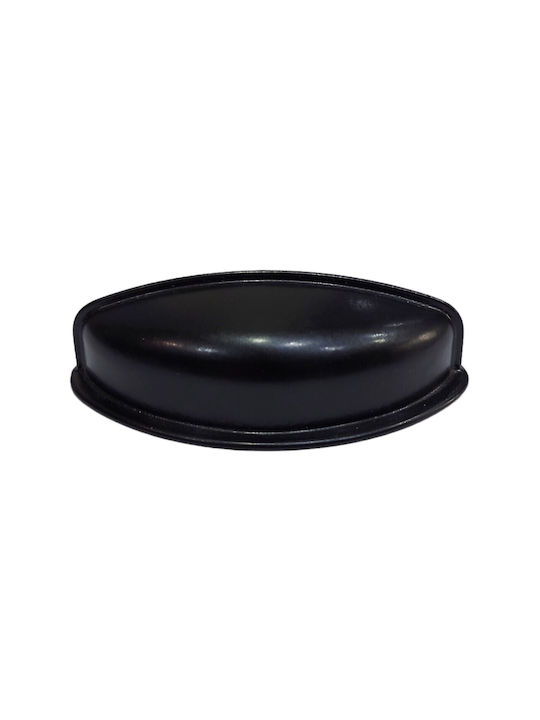 Black Italian Furniture Flush Handle Eureka 9413-064-mau Matte Finish Diameter 6.4cm