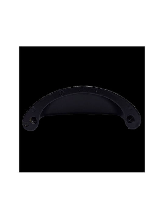 Black Italian Furniture Flush Handle Eureka 9413-064-mau Matte Finish Diameter 6.4cm