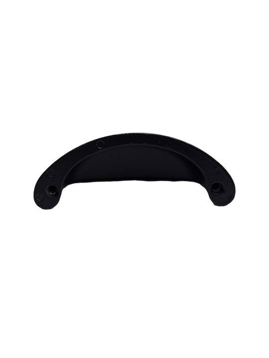 Black Italian Furniture Flush Handle Eureka 9413-064-mau Matte Finish Diameter 6.4cm