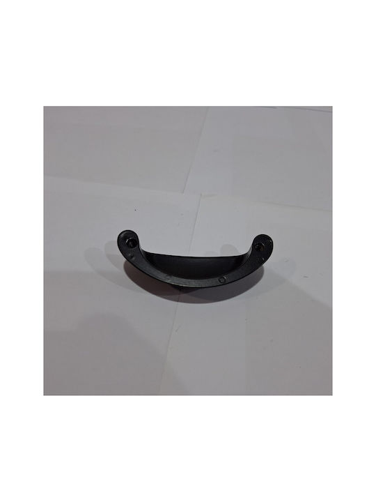 Black Italian Furniture Flush Handle Eureka 9413-064-mau Matte Finish Diameter 6.4cm