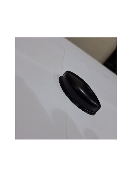 Black Italian Furniture Flush Handle Eureka 9413-064-mau Matte Finish Diameter 6.4cm