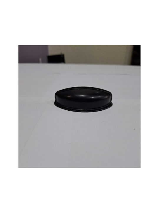 Black Italian Furniture Flush Handle Eureka 9413-064-mau Matte Finish Diameter 6.4cm