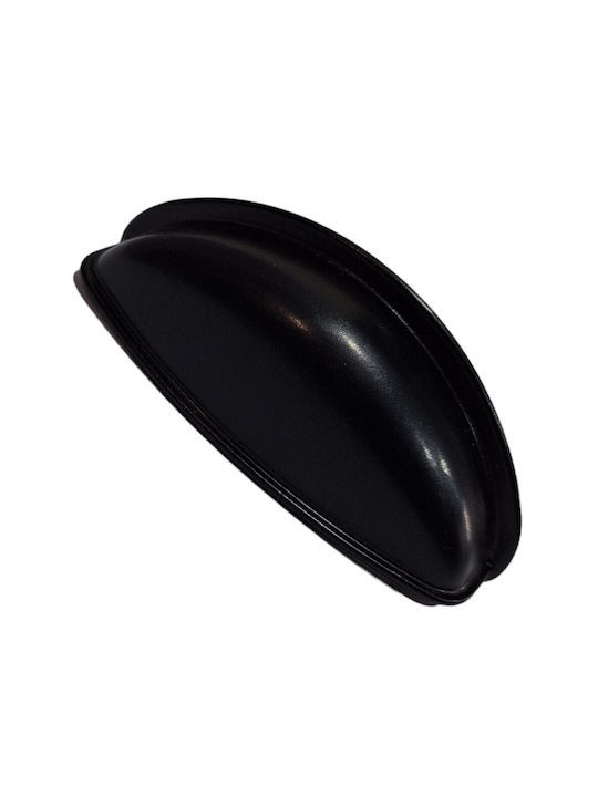 Black Italian Furniture Flush Handle Eureka 9413-064-mau Matte Finish Diameter 6.4cm
