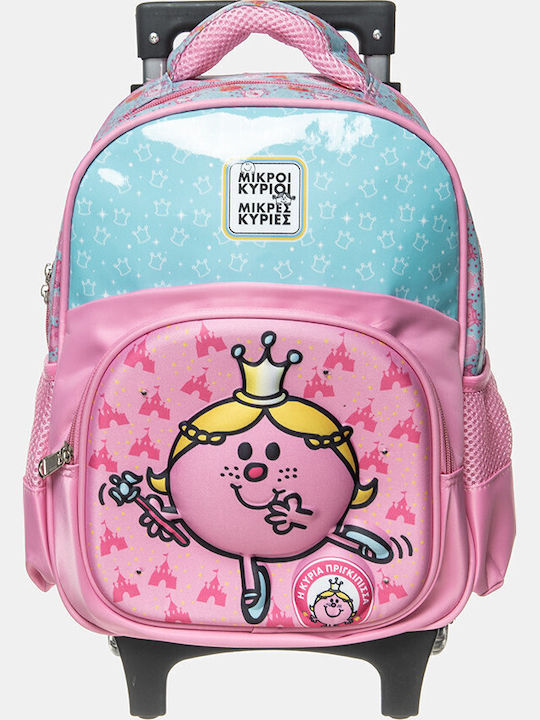 CHartini Poli The Lady Princess School Bag Trolley Kindergarten Pink with Water Bottle Holder 8Liters