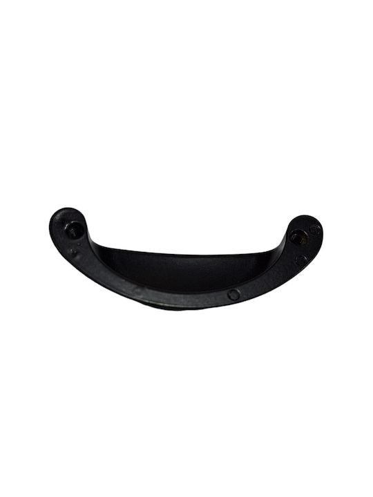 Black Italian Furniture Flush Handle Eureka 9413-064-mau Matte Finish Diameter 6.4cm