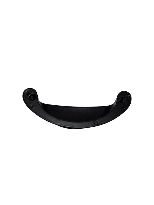 Black Italian Furniture Flush Handle Eureka 9413-064-mau Matte Finish Diameter 6.4cm