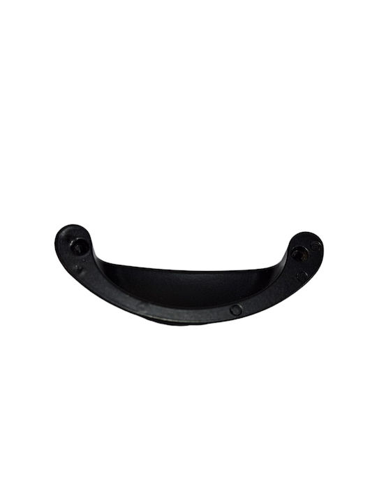 Black Italian Furniture Flush Handle Eureka 9413-064-mau Matte Finish Diameter 6.4cm