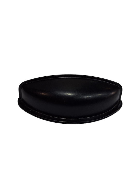 Black Italian Furniture Flush Handle Eureka 9413-064-mau Matte Finish Diameter 6.4cm